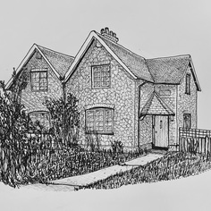 A superb line sketch from Kettle Lane by Dave Murray