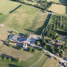 Views from a microlite - Tutsham Manor and its outbuildings, old and new.