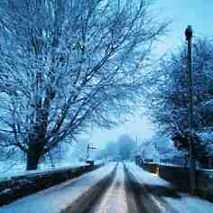 Charlton Lane in the snow